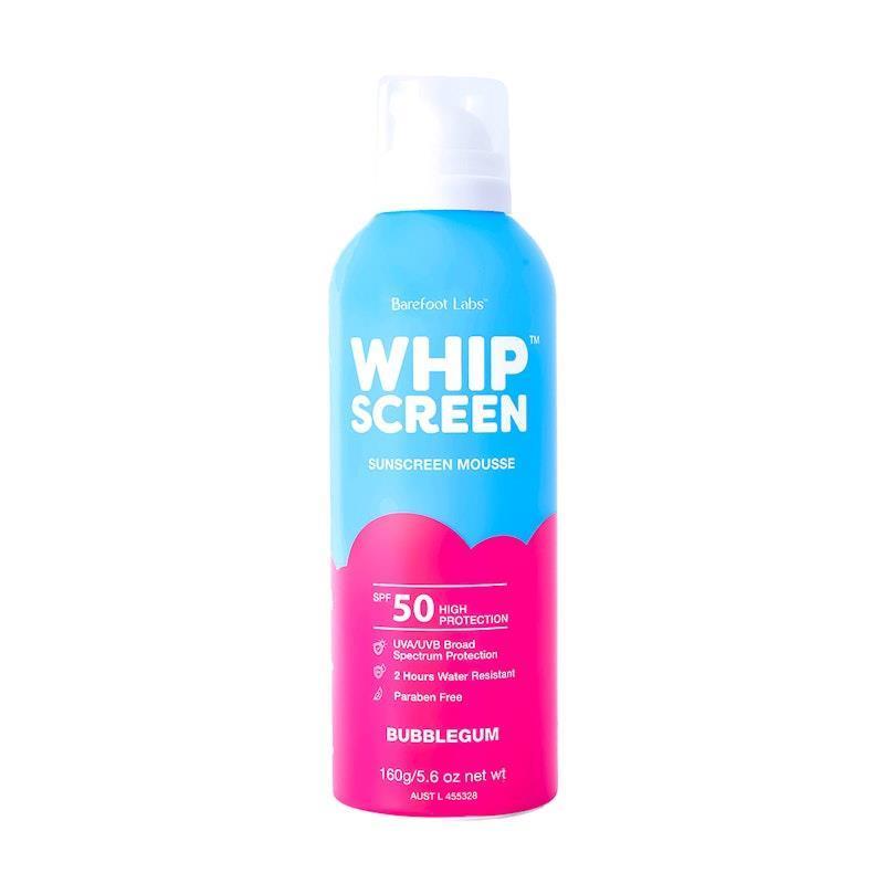 Barefoot Labs WhipScreen SPF50 Sunscreen Mousse - Bubblegum Scent 160g