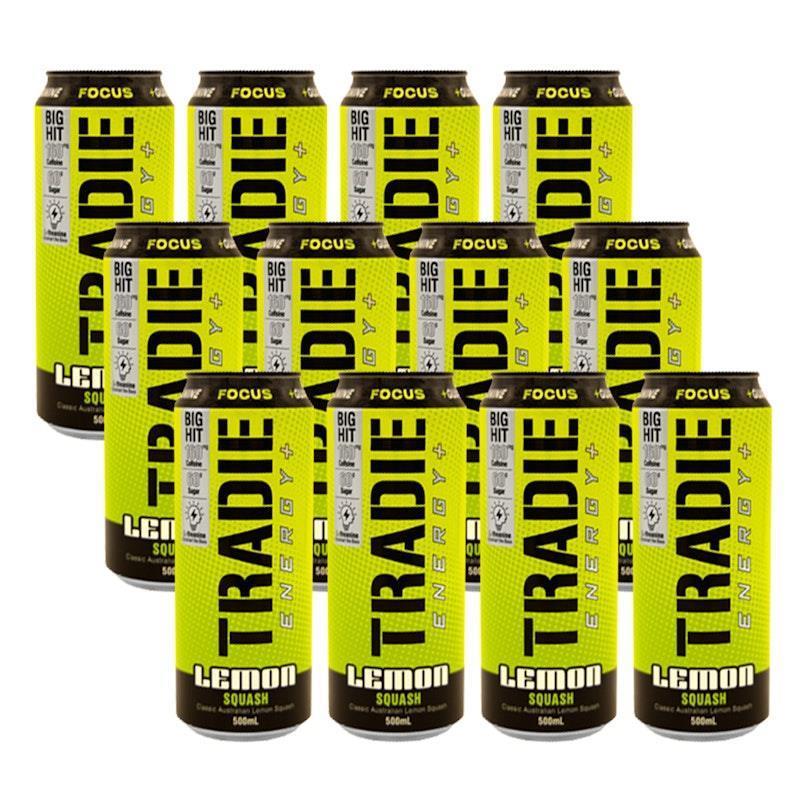Tradie Energy Lemon Squash 500mL 12Pack
