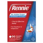 Rennie No Added Sugar Peppermint 96 Tablets