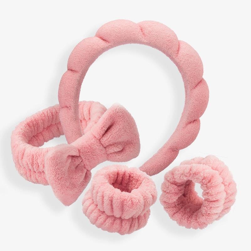 Ellodi Spa Headband & Wristband Set Pink product image