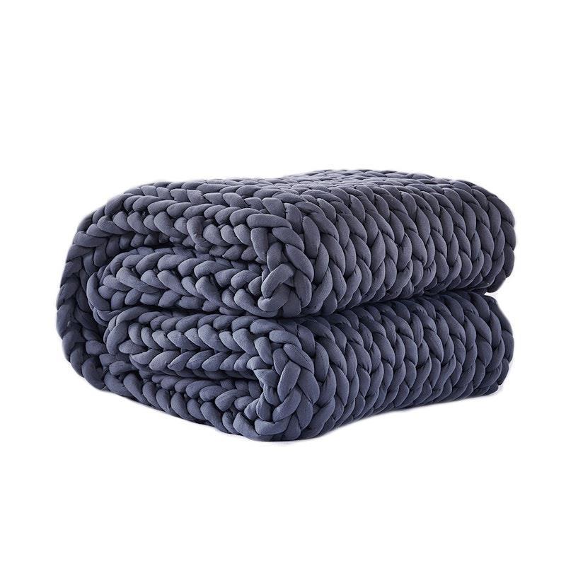 DreamZ Knitted Weighted Blanket Chunky Bulky Knit Throw Blanket 9KG Dark Grey product image