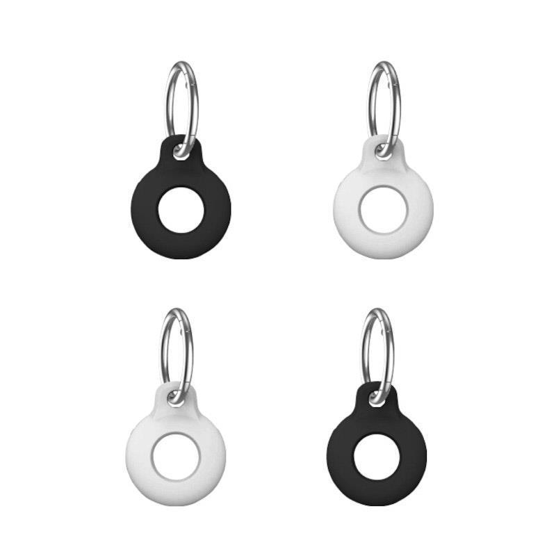 Laser Silicone AirTag Key Rings - Black, White 4 Pack product image