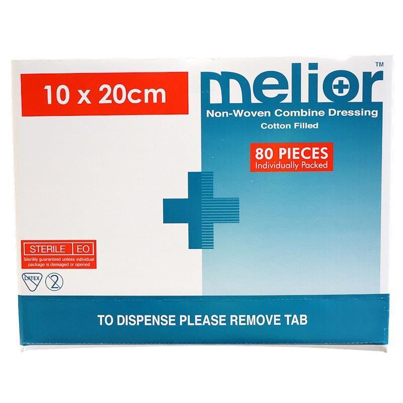 Melior Combine Dressing Pads Sterile 10 x 20cm 80 Pieces/Box product image