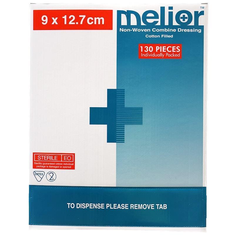 Melior Combine Dressing Pads Sterile 9 x 12.7cm 130 Pieces/Box product image