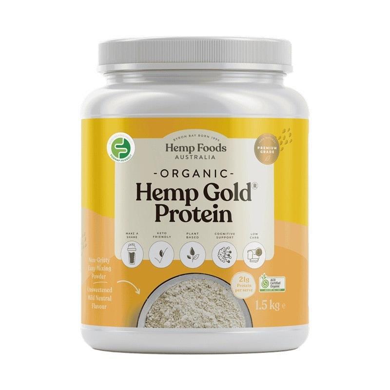 Hemp Foods Australia Organic Hemp Gold Protein 1.5kg 1Pack