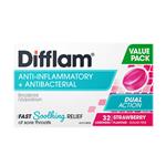 Difflam Dual Action Strawberry 32 Lozenges