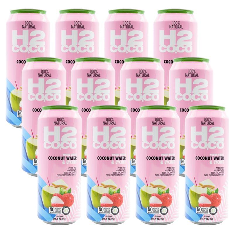 H2Coco 500mL Pure Coconut Water With Lychee 12Pack
