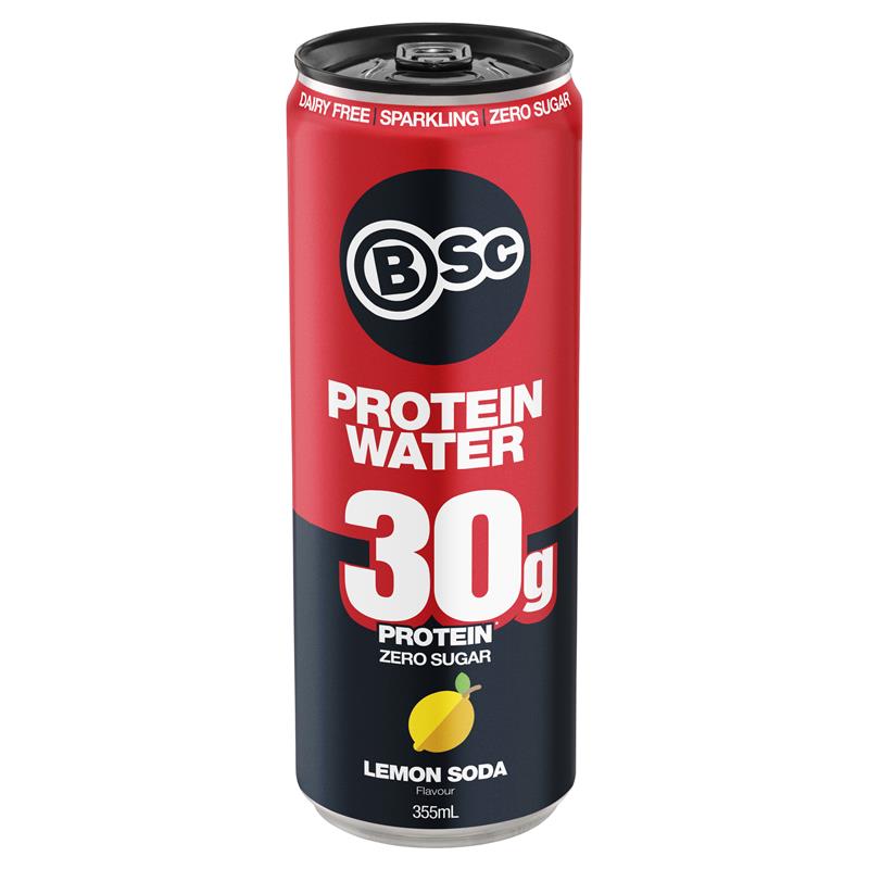 BSc Protein Water Can Lemon Soda 355ml