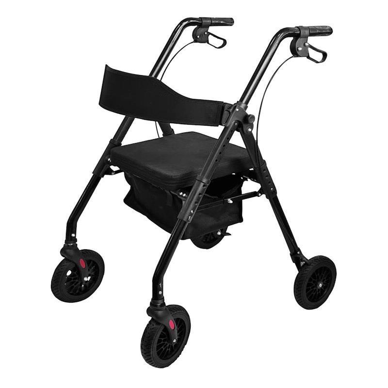 Orthonica Foldable Mobility Steel Rollator Walker 136kg Max Capacity Black