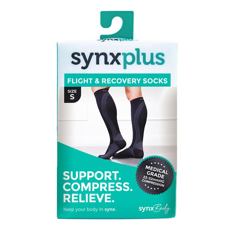 Buy Synxplus Flight & Recovery Socks Black Small online at Chemist ...