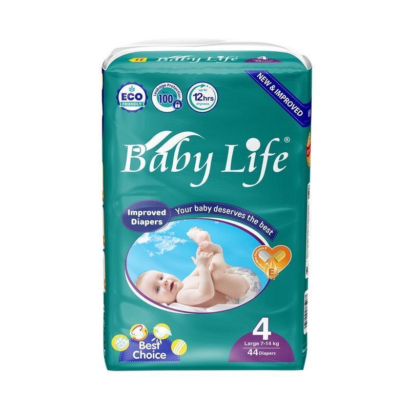 Baby Life Improved Jumbo Pack Nappies Large 4x44 Pack