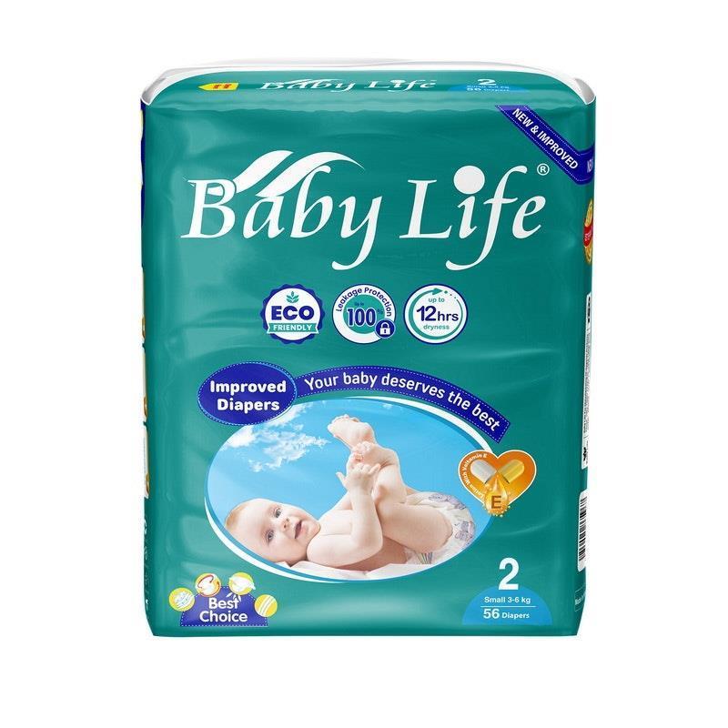 Baby Life Improved Jumbo Pack Nappies Small 2x56 Pack