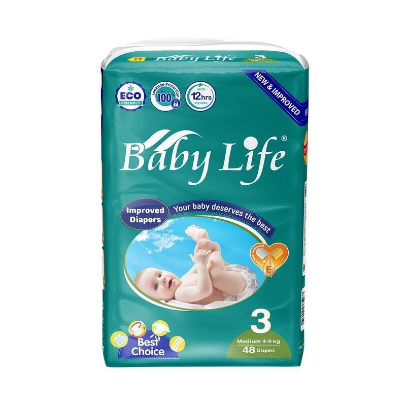Baby Life Improved Jumbo Pack Nappies Medium 2x48 Pack