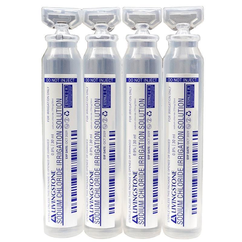 Livingstone Saline Eyewash and Irrigation Solution Sterile 30 Ampoules/Box