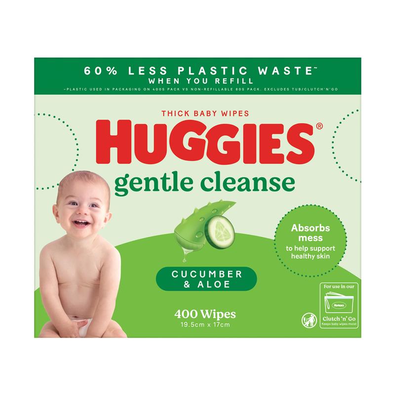 Buy Huggies Thick Baby Wipes Cucumber Aloe 400 Pack online at