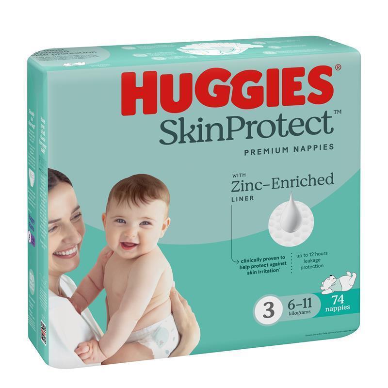 Huggies Skin Protect Nappies Size 3 (6-11 Kg)  74 Pack