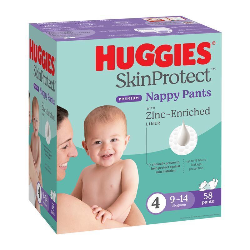 Huggies Skin Protect Nappies Size 4 (9-14 Kg)  58 Pack