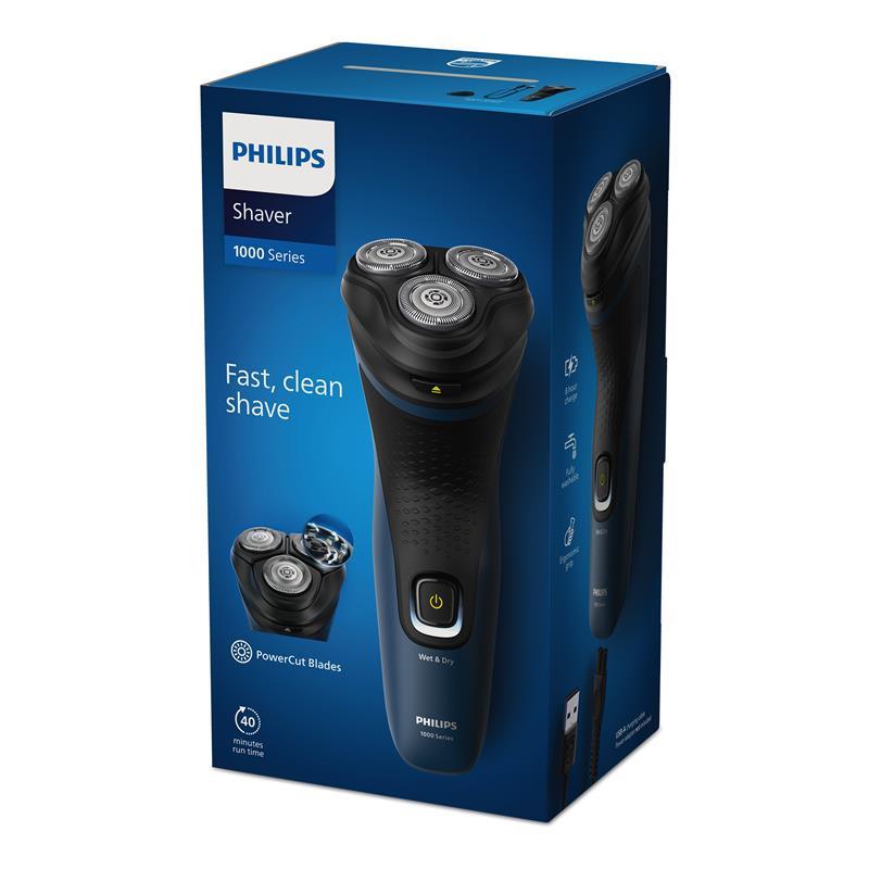 Philips Shaver Series 1000 3D Floating Heads Wet & Dry 8 Hour Charge Time NiMH Battery