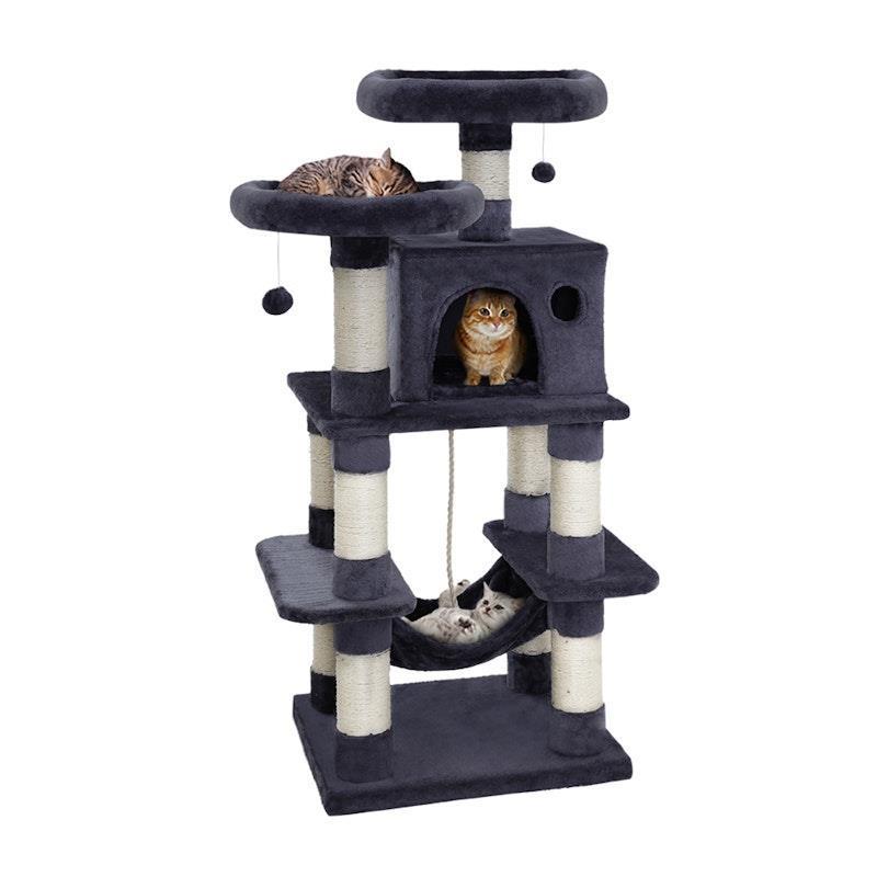 i.Pet Cat Tree 145cm Tower Scratching Post Scratcher Wood Condo House Large Bed 1Unit