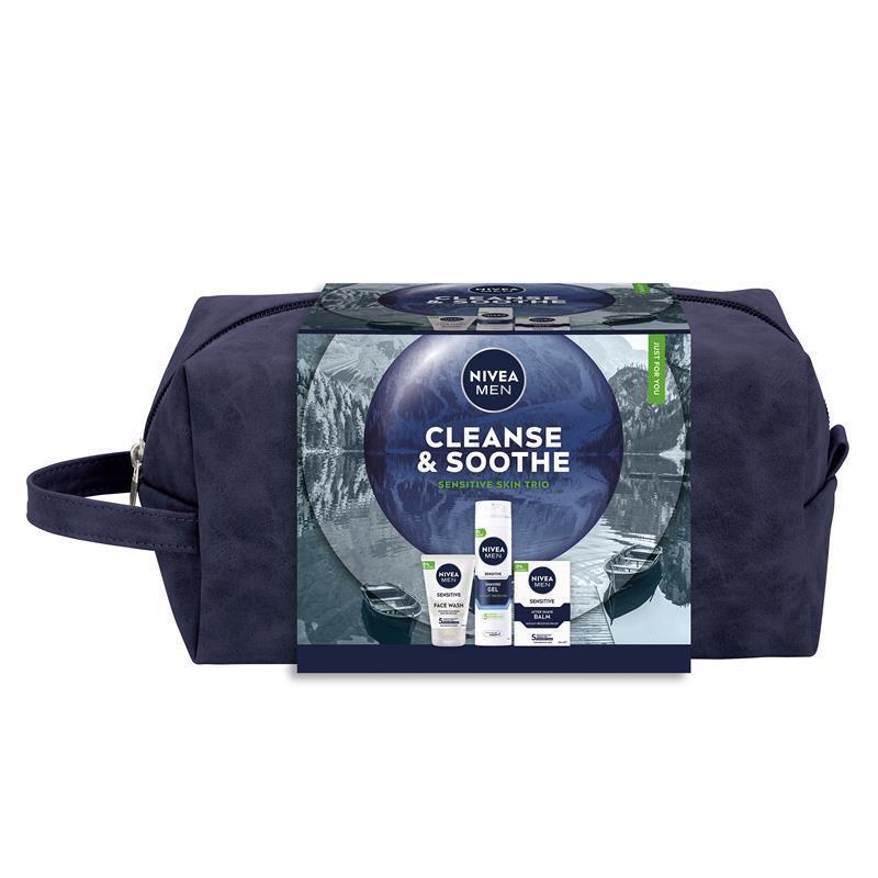 NIVEA MEN Cleanse & Soothe - Sensitive Skin Trio Gift Bag 2025