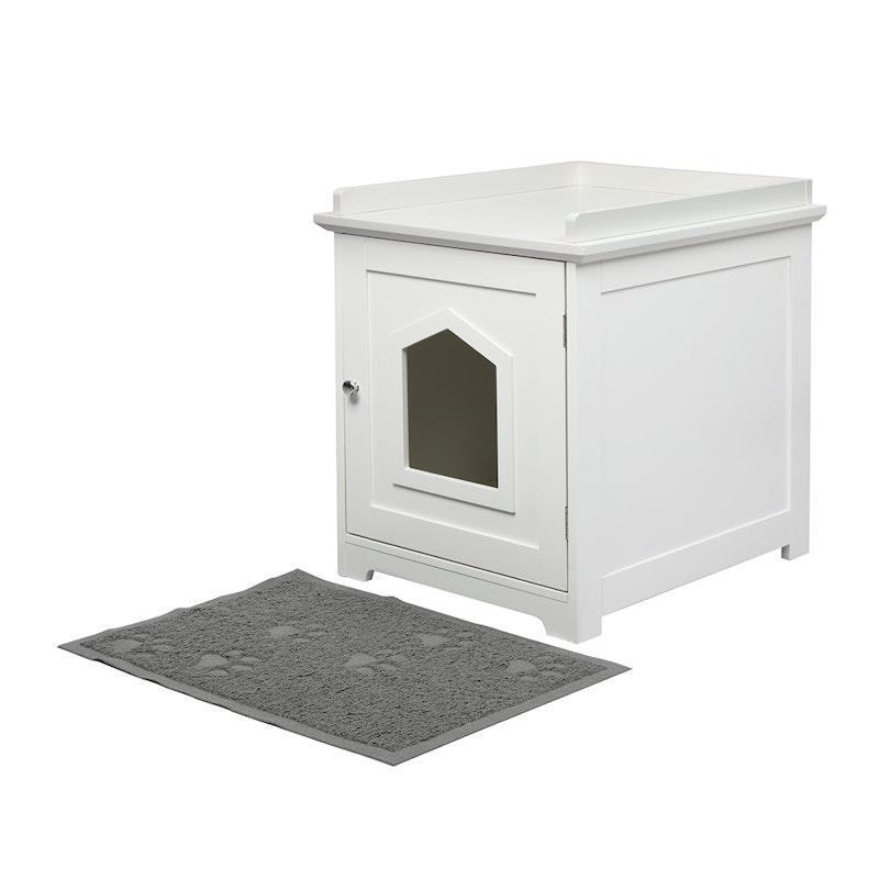 PaWz 48x53x57cm Modern Wooden Cat Litter Box White