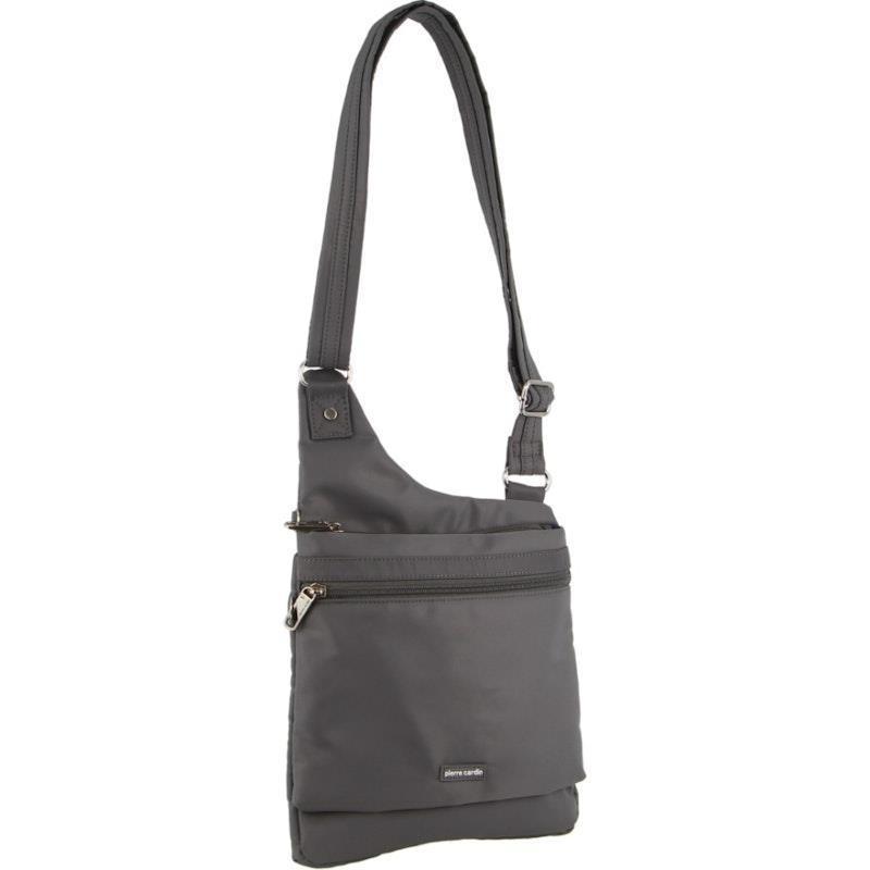 Pierre Cardin Nylon Anti-Theft Cross Body Bag Grey