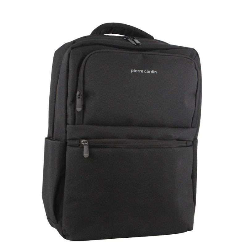 Pierre Cardin Nylon Travel & Business Backpack with Built-in USB Port Black