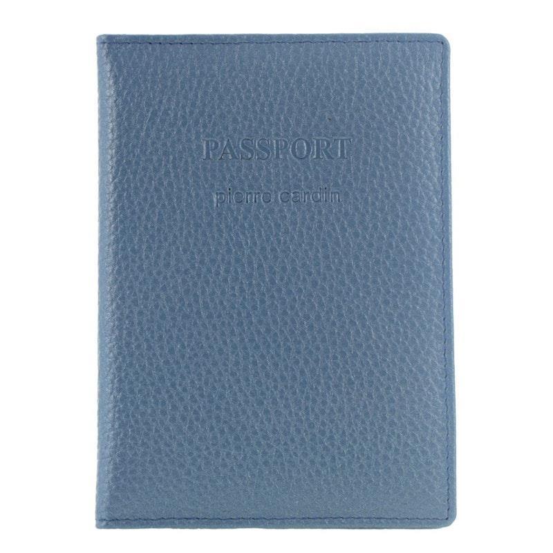Pierre Cardin Leather Passport Wallet Cover Pearl