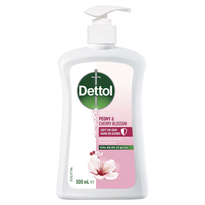 Buy Dettol Antibacterial Liquid Hand Wash Pump Peony & Cherry Blossom 500ml  online at Chemist Warehouse
