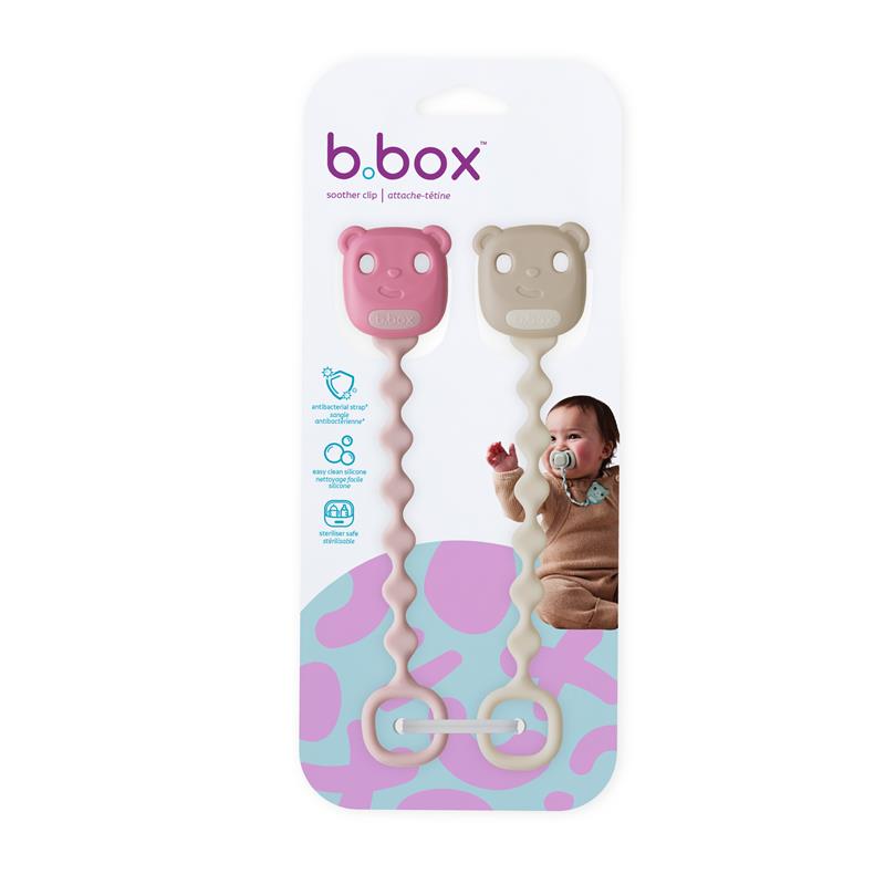 B.Box Pacifier/Soother Clip Blush + Vanilla 2 Pack