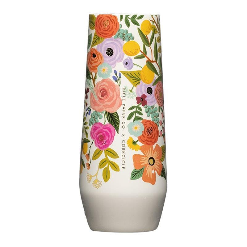 CORKCICLE Stemless Flute  Rifle Paper - Garden Party Cream 207ml