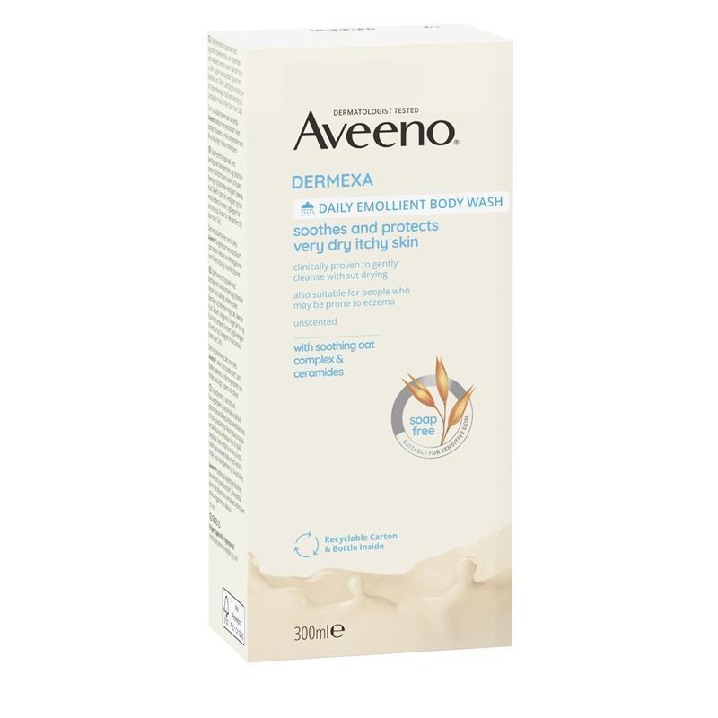 Aveeno Dermexa Daily Emollient Fragrance Free Body Wash 300ml