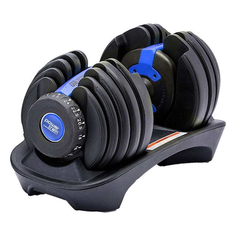Powertrain 24kg Blue Adjustable Dumbbell Home Gym Weights Blue