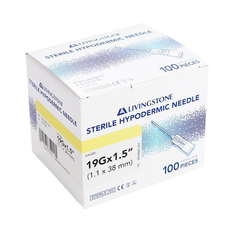Buy Livingstone Hypodermic Needles 19G (1.1mm) x 1.5 Inches (38mm) 100 ...