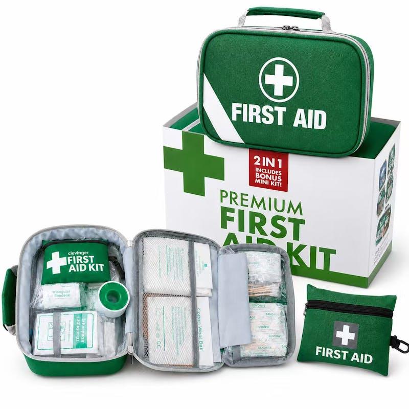 Clevinger Premium 2-in-1 First Aid Kit for Home, Car & Travel 258 Pieces