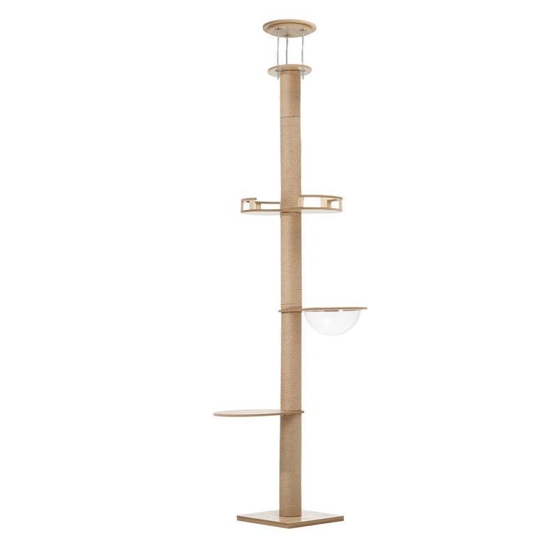 Alopet Cat Tree Wood Tower Scratching 270cm Post Scratcher Floor to Ceiling 1Unit
