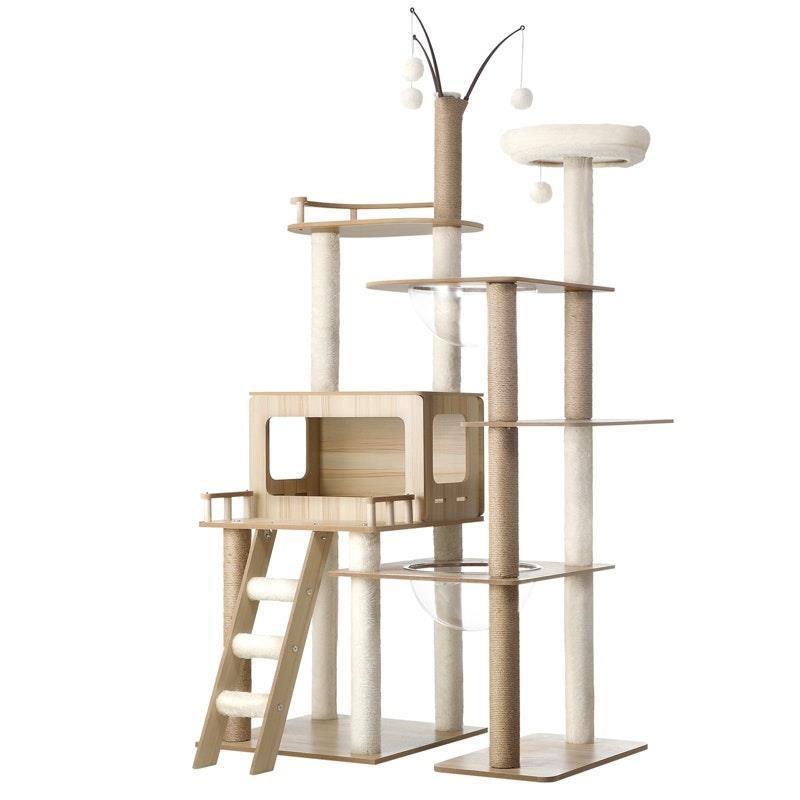 Alopet Large Cat Tree Wood Scratcher Scratching Post Tower Condo House Bed 172cm 1Unit