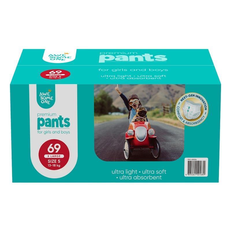 Awesome One 69PK Size 5 Ultra Light Ultra Soft Ultra Absorbent Nappy Pants Pack