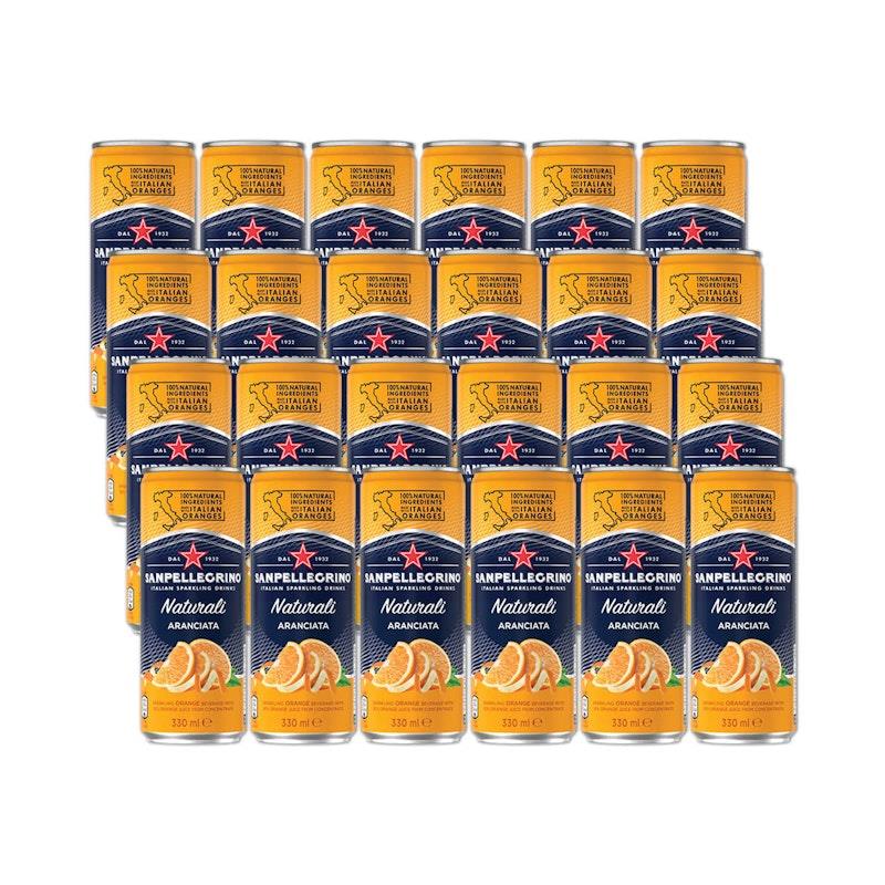 San Pellegrino 330ml Sparkling Drink Aranciata Cans 24 Pack