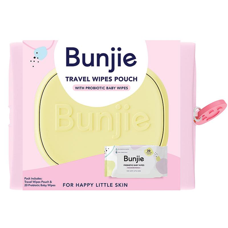 Bunjie Pink Travel Pouch Bonus 20 Pack Wipes