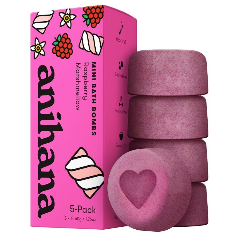 Anihana Mini Bath Bombs Raspberry Marshmellow 5 Pack