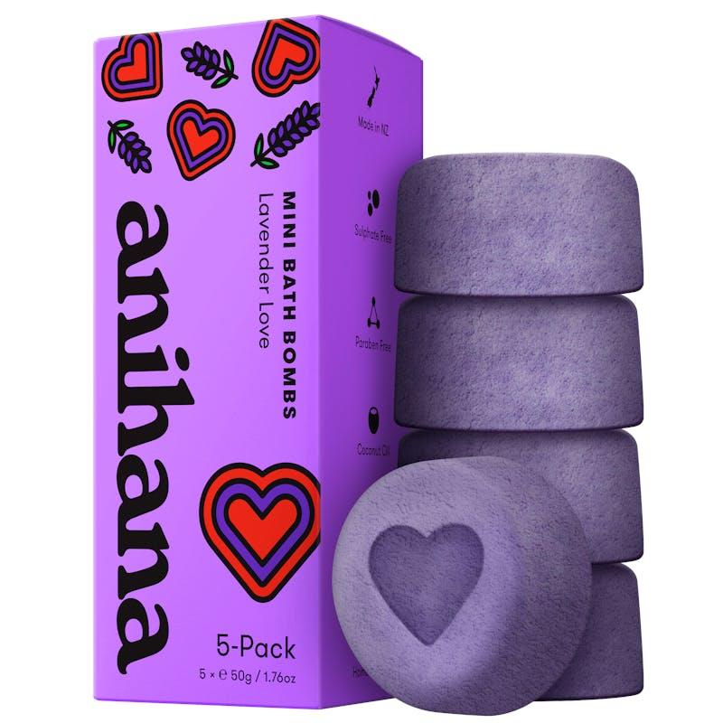 Anihana Mini Bath Bombs 5-Pack Lavender Love 5 x 50g