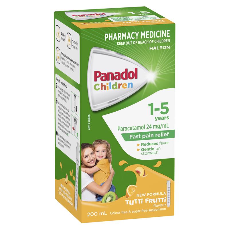 Panadol Childrens 1-5 Years Tutti Frutti 200ml