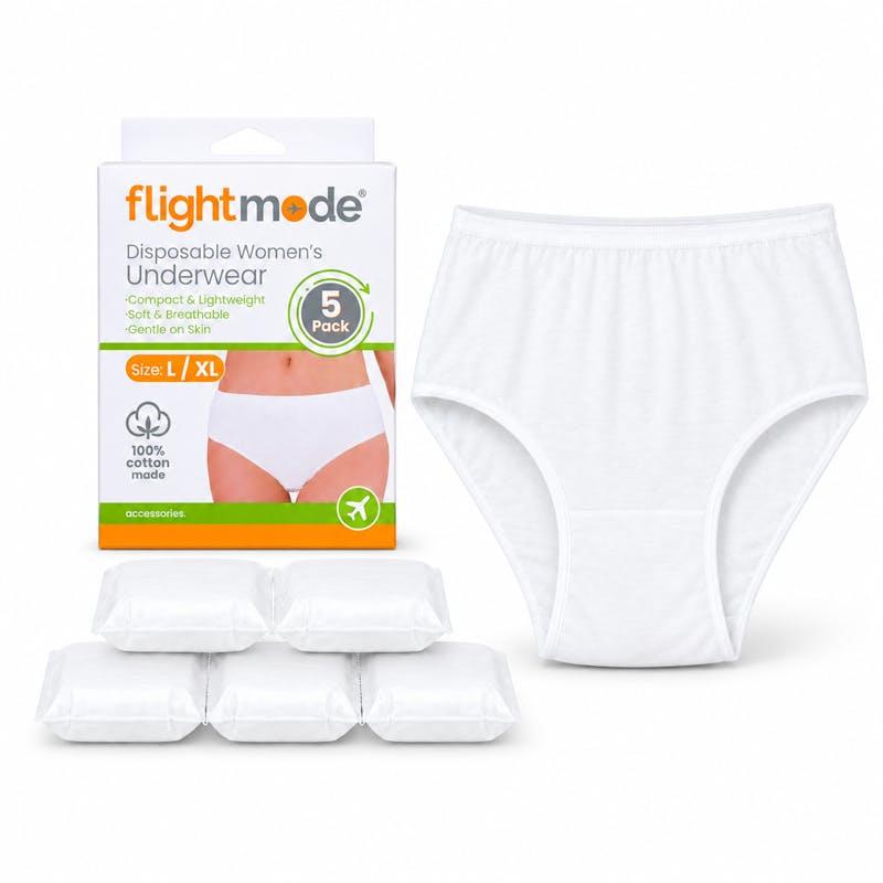 Flightmode 5 Pack Women's Disposable Underwear Travel Everyday Use