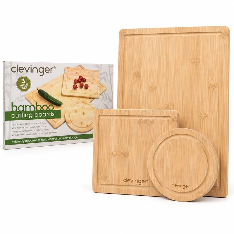 Clevinger 3 Piece Bamboo Chopping Board Gift Set with Juice Groove for Cutting and Serving 1Unit