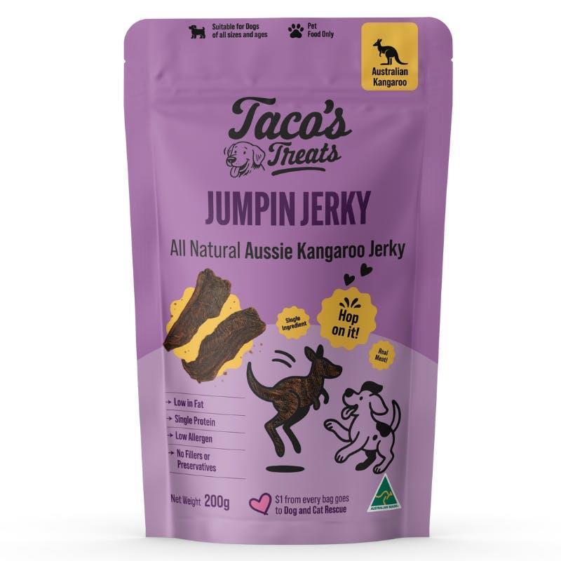 Natural Pet Supplements - Taco's Treats - Aussie Jumpin Jerky - All Natural Kangaroo Jerky 200g