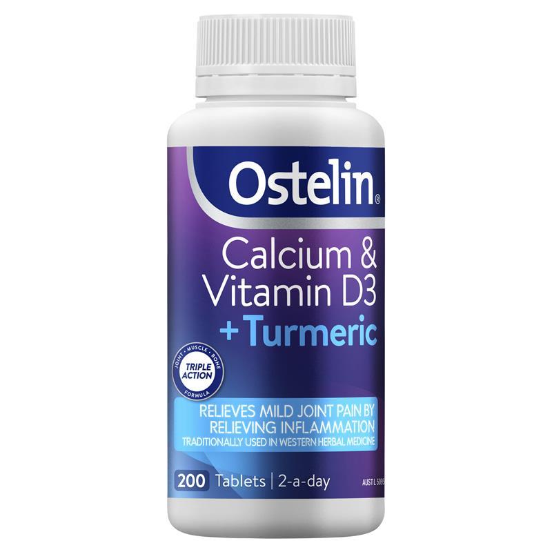 Ostelin Calcium & Vitamin D3 + Turmeric 200 Tablets Exclusive Size