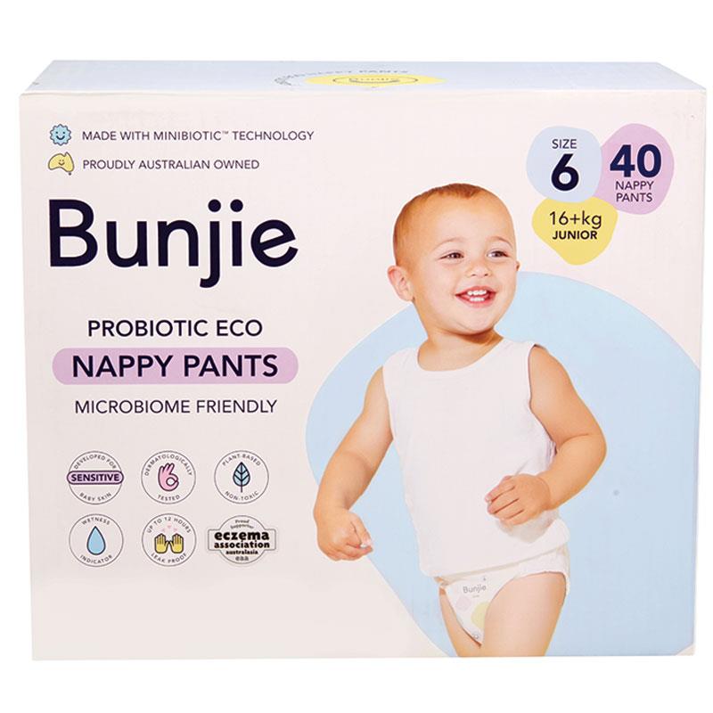 Bunjie Nappy Pants Jumbo Size 6 Junior 40 Pack