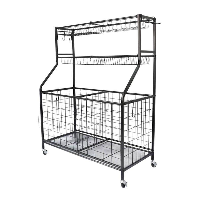 Social Hike Storage Organiser Trolley on Wheels - Garage Sports Equipment Basket 1Unit