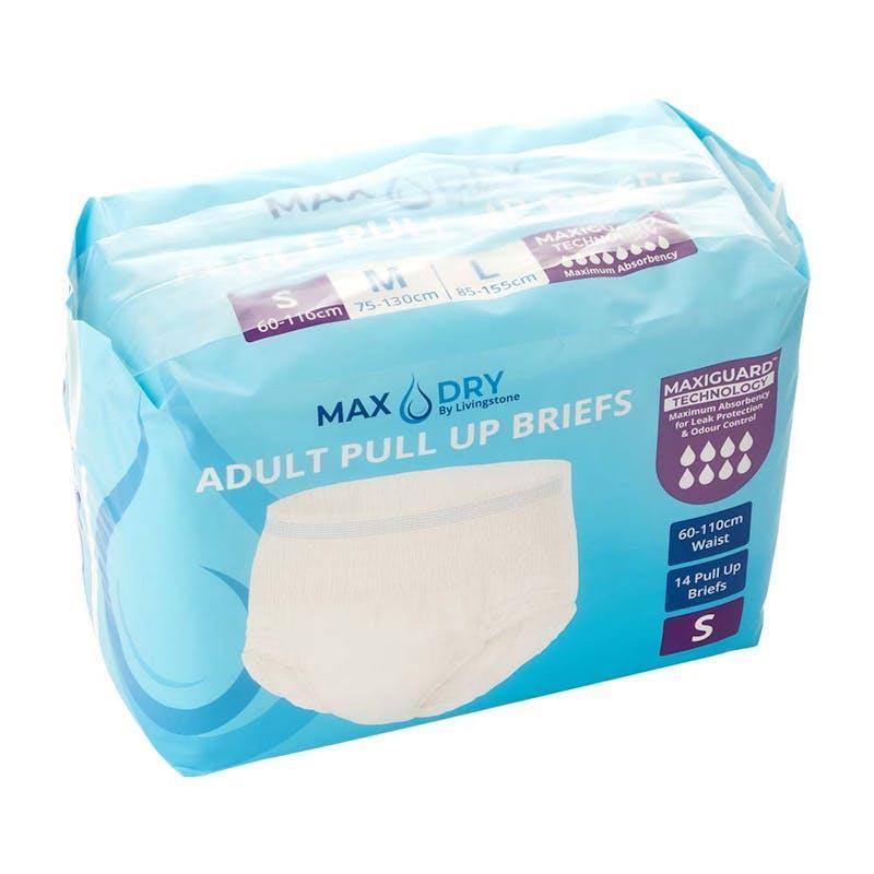 Livingstone Adult Pull Up Brief Pants Super Absorbent Small 60-110cm 14 Pieces/Pack